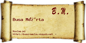 Busa Márta névjegykártya